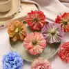 Flor Artificial Flor de Crisantemo Bola Borde Quemado Flor de Seda Flor Falsa Material para Manualidades DIY Boda Boda Decoración de Hogar Sala de Estar Cabeza de Flor