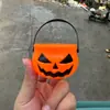 Venta Directa de Fábrica Linterna de Calabaza de Halloween con Tapa Cubo de Calabaza Bolso para Niños Frasco de Dulces Suministros de Decoración para Jardín de Infancia