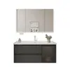 Gabinete de Baño de Aluminio Panal Personalizado Lavabo Integrado de Cerámica Cajón de Baño Gabinete de Baño Lavabo Lavabo