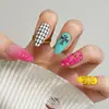 Estilo Europeu e Americano Ins Moda Estéreo 3D Unhas Amendoa com Ponta Redonda Manicure Removível Usável Simples e Fashion