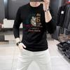 Estação Europeia Nova Camiseta Masculina de Manga Comprida Hot Diamond Cabeça de Tigre 3D Camiseta Masculina de Outono para Usar por Baixo Confortável Indústria Pesada Trbottomy Masculino