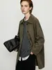 Gabardina de Estilo Minimalista de Gama Alta para Mujer, Moda Femenina Nueva Otoño 2026, Abrigo de Viaje de Solapa de Botón Único, Estilo Largo
