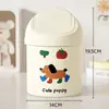 Cubo de Basura Grande para Cocina Operado con Pedal Alto Valor Estampado de Dibujos Animados Baño Dormitorio Nuevo Tapa Pop-Up Papelera Shi Hua