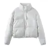 Roupas femininas populares no AliExpress, jaqueta de algodão transfronteiriça europeia e americana, PU, casual fashion, preto, cinza claro, branco leitoso, outro poliéster-algodão
