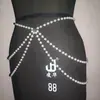 Corrente de Cintura de Pérolas em Camadas Estilo Europeu e Americano Joia de Cintura Feita à Mão DIY Pode Ser Combinada com Acessórios Sexy
