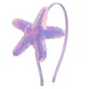 Novo grampo de cabelo infantil tiara de estrela de mar linda doce adorno de cabeça presente de princesa formato de estrela de mar tiara criativa suprimento