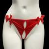 Calcinha Fio Dental Sexy Feminina Yuying com Laço Aberto Cruzada Menina Pura Roupa Íntima Sexual 8127