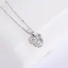 Joias de Prata Beixi Prata Esterlina S925 Mickey Mouse Cheio de Diamantes Brilhantes Colar Coração Pulsante Pingente Fofo e Requintado