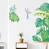 Novo LD93014 Folhas de Planta Tropical Verde Pintadas Beija-flor Quarto Sala de Estar Decoração de Parede de Casa Adesivo de Parede Autoadesivo