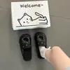 Pantuflas Cerradas de Suela Gruesa con Pedrería y Estampado de Gato para Mujer 2026 Verano Lindas de Dibujos Animados Antideslizantes sin Cierre Medias Pantuflas