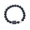 Pulsera de turmalina con cuentas de piedra natural nueva europea y americana Ojo de Tigre Amarillo Pino Blanco imán Pulsera para hombre al por mayor