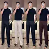 Pantalones Casuales de Seda Helada Estilo Nuevo de Verano, Suaves, Resistentes al Desgaste, de Secado Rápido, Alta Elasticidad, Transpirables, Pantalones Largos para Hombre, Pantalones de Lino