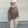 Camiseta de manga larga de primavera crepuscular 2024 para niños y niñas estilo occidental camisa básica para niños estilo coreano cuello redondo holgada top interior