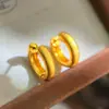 Puños de Oreja y Pendientes de Diseño de Nicho Retro Vintage de Lujo Ligero Estilo Metálico Cepillado, Joyería Dorada Arena para Regalo al por Mayor