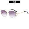 Nuevas gafas de sol sin montura con garra pequeña, tendencia transfronteriza europea y americana, gafas de sol de alta gama, gafas de sol personalizadas para hombres y mujeres