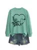 Amazon eBay Estação Independente Moda Casual Temperamento Feminino Coração Flor Estetoscópio Diferentes Estilos Outono Inverno Moletons