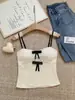 Top Camisola Doce e Picante com Decote V, Renda Vazada e Laço, Puro Desejo, Costas Abertas, Modelador, Sem Mangas, Versátil