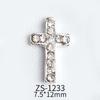Nuevos Accesorios de Arte de Uñas de Cruz de Aleación con Diamantes Completos, Exquisitos Accesorios de Uñas de Cruz Tridimensionales con Incrustaciones de Diamantes Dorados y Plateados