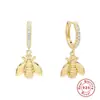 Pendientes de Abeja Divertidos de Plata de Ley S925 Hebillas para Orejas Europeos y Americanos Más Vendidos Tendencia Ins Creativos Pendientes Normcore para Mujeres