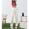 Jeans Rectos de Pierna Ancha Sueltos Estilo Callejero Coreano para Mujer, Nuevos de Primavera y Otoño Versátiles Casuales Adelgazantes de Largo Completo