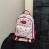Mochila Mini Estampado Completo de Dibujos Animados Otoño 2026 Transfronteriza para Niñas, Mochila Pequeña Dulce para Padres e Hijos con Bloques de Color Rojo y Blanco