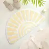 Alfombra de Baño Curva Transfronteriza Estilo Bohemio Linda, Suave, Esponjosa y Muy Absorbente para Piso de Baño