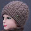 Gorros de Punto para Adultos Mayores Otoño e Invierno Protección para los Oídos de Mujer Felpa Gorros para Madres de la Tercera Edad y Abuelas Lana Gruesa Cálida Forrados de Polar