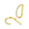 Anillo de Nariz de Aleación de Titanio G23 Forma de D Anillo Cerrado Incrustado con Circonio Joyería para Body Piercing Joyería para Nariz Perforación Nasal Sin Costuras F136