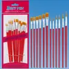 Pincel de Pintura a Óleo com Cabo Vermelho e Cerdas de Nylon, Pincel Único para Gouache e Acrílico, Pincel de Madeira
