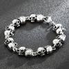 Aprobación directa de fábrica de personalidad retro europea y americana de moda antigua simple tendencia joyería de pulsera de acero de titanio para hombre con calavera