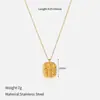 Collar de Acero Inoxidable con Colgante Chapado en Oro Retro para Mujer, Lujo Ligero, Sensación de Alta Gama, Cadena Versátil para Clavícula, Joyería de Diseño de Nicho