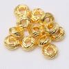 14K envolto em ouro com preservação de cor torção enrolamento pequenas contas de ouro diy acessórios de jóias colar pulseira espaçador contas material frisado