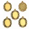 Accesorios para Joyería de Aleación DIY Piedra de Tiempo Base Ovalada Llavero Colgante Decorativo para Collar C120