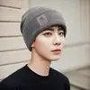 Chapéu de Tricô Novo Estilo para Mulheres, Forrado com Lã para o Inverno, Espessado, Quente, Versátil, Circunferência da Cabeça Grande, Proteção para as Orelhas, Chapéu de Maternidade Pós-parto