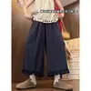 Elegantes Pantalones de Pierna Ancha con Ribete de Encaje para Mujer, Estilo Delgado de Verano, Tallas Grandes, Tipo de Cuerpo Pera, Corte Holgado, Versátiles, Pantalones Cortos, Modernos