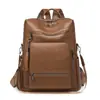 Mochila Feminina 2025 Nova Grande Capacidade Pu Retrô Estilo Casal Mochila Casual Mochila para Deslocamento para o Trabalho