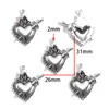 DIY Aleación de Goteo de Aceite Estilo Gótico Retro Colgante de Corazón con Alas Cruz Colgante para Pulsera Llavero W644