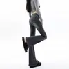 Jeans retro acampanados para mujer, colección otoño 2026, de tiro alto, adelgazantes, elásticos, de corte holgado, pierna ancha y que favorecen la figura.