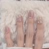Uñas Portátiles Puras Hechas a Mano, de Gama Alta, Deslumbrantes Hielo-Transparente Ojo de Gato Diamantes Triturados, Lujo Ligero, Puro Deseo, Manicura Dulce y Fresca, Uñas Postizas Removibles
