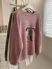 Cachorrinho fofo~ Moletom casual redondo de estilo coreano que rejuvenesce para mulheres! 26 blusa de outono e inverno soltinha e que afina, que te deixa com a pele mais clara