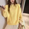 Suéter de Punto Simple Blanco Cuello Redondo Estilo Coreano para Mujer 2026 Otoño/Invierno Nuevo Holgado Perezoso Versátil