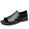 Sandalias de Pierna Nuevas de Verano 2025 Zapatos de Playa para Hombre Ligeros Transpirables Casuales Suela Suave Antideslizantes Sandalias Romanas de Cuero
