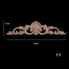Aplique de madera maciza tallada europea, para esquina, puerta de flores, fondo de pared, puerta de armario con flores largas, decoración tallada en madera, flor horizontal