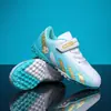 Zapatos de niño otoño nuevos zapatos de fútbol de cuero para niños y niñas para niños medianos y grandes zapatos deportivos antideslizantes con velcro