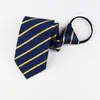 Gravata Masculina com Zíper Formal de Negócios 8cm Gravata Listrada Grátis Noivo Casamento Padrinhos Gravata Vermelha Preta