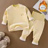 Conjunto Outono e Inverno Bebê Quente Conjunto Separado Roupa Íntima Bebê Crianças Roupas de Boneca Meninos e Meninas Espessado Mais Veludo Roupas Quentes