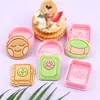Forma de Biscoito 3D Série Meditação, Forma para Prática de Meditação e Zen, Padrão Cartoon, Estêncil DIY para Assar