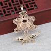 Yiwu color rayo dorado cobre chapado en oro DI punto de aceite gota esmeralda mariposa flor pieza horquilla broche accesorios embrión liso B3294