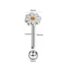 Piercing de Língua Feminino Transfronteiriço Kt Gato Língua Parafusada Unha Doce, Compacto e Fofo Margarida Borboleta Coração de Aço Inoxidável