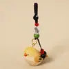 Pingente de chaveiro de carro de pássaro rechonchudo esculpido em madeira feito à mão, decoração fofa e requintada para bolsa para homens e mulheres, presente de aniversário